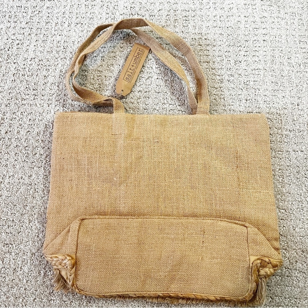 Salt + Umber Isla Jute Seashell Beach Straw Tote Bag Beachy Travel Summer NEW - Picture 4 of 9